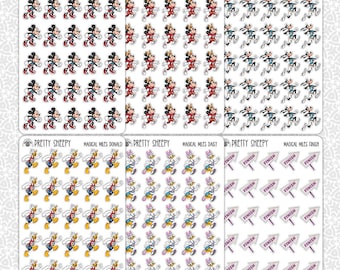 Sticker Sheet Magical Miles Stickers | RunGoals Workout Disney Gift Planner Planning Bullet Journal Junk Journal Scrapbook