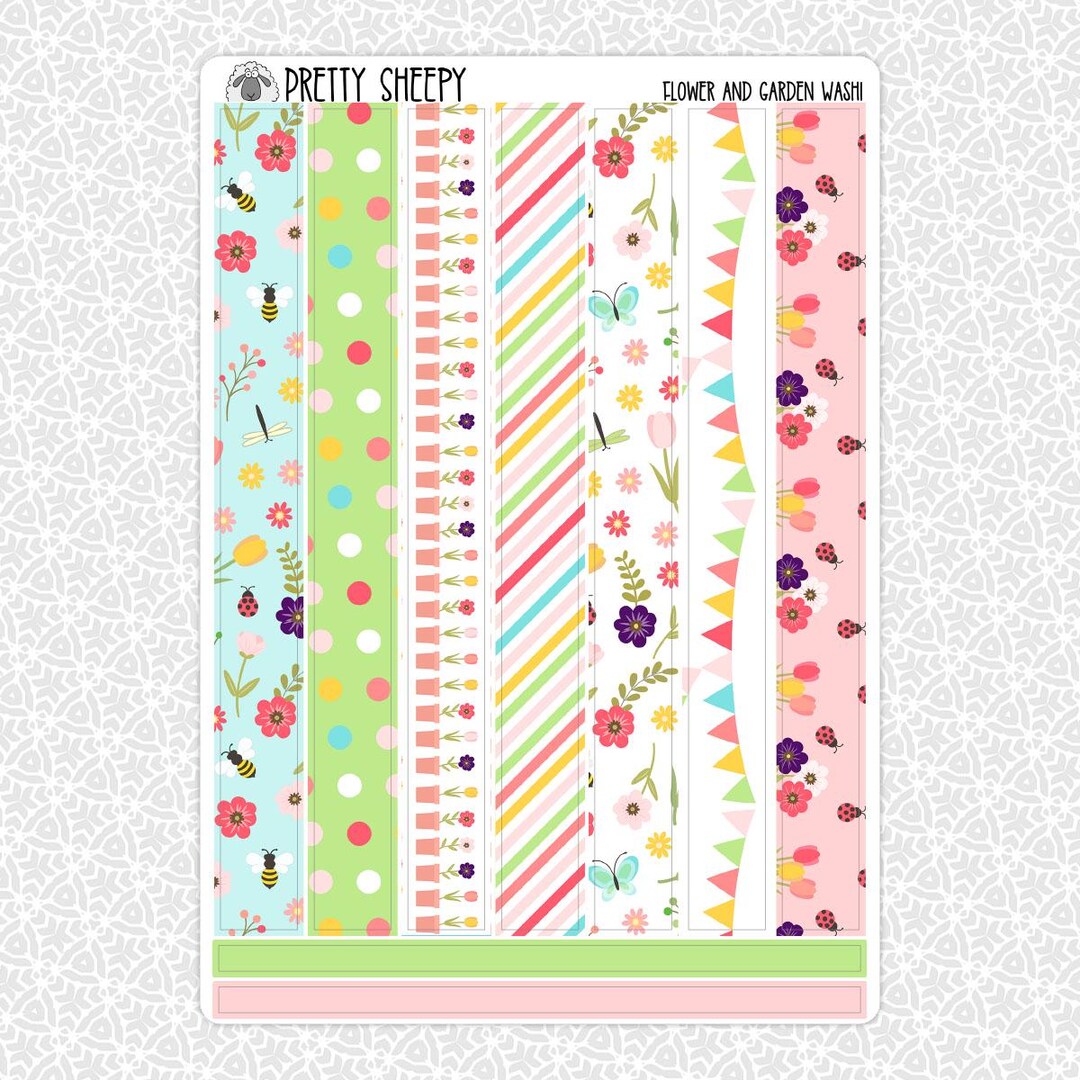 Planner Stickers Flower and Garden Washi Stickers | Functional Planning ...