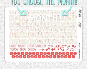 Monthly Planner Stickers Rainbows Header | Monthly Kit for Erin Condren Planners Pick Any Month!