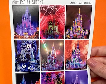Planner Stickers Spooky Castle Photos Full Box Stickers MNSSHP Halloween Pretty Sheepy