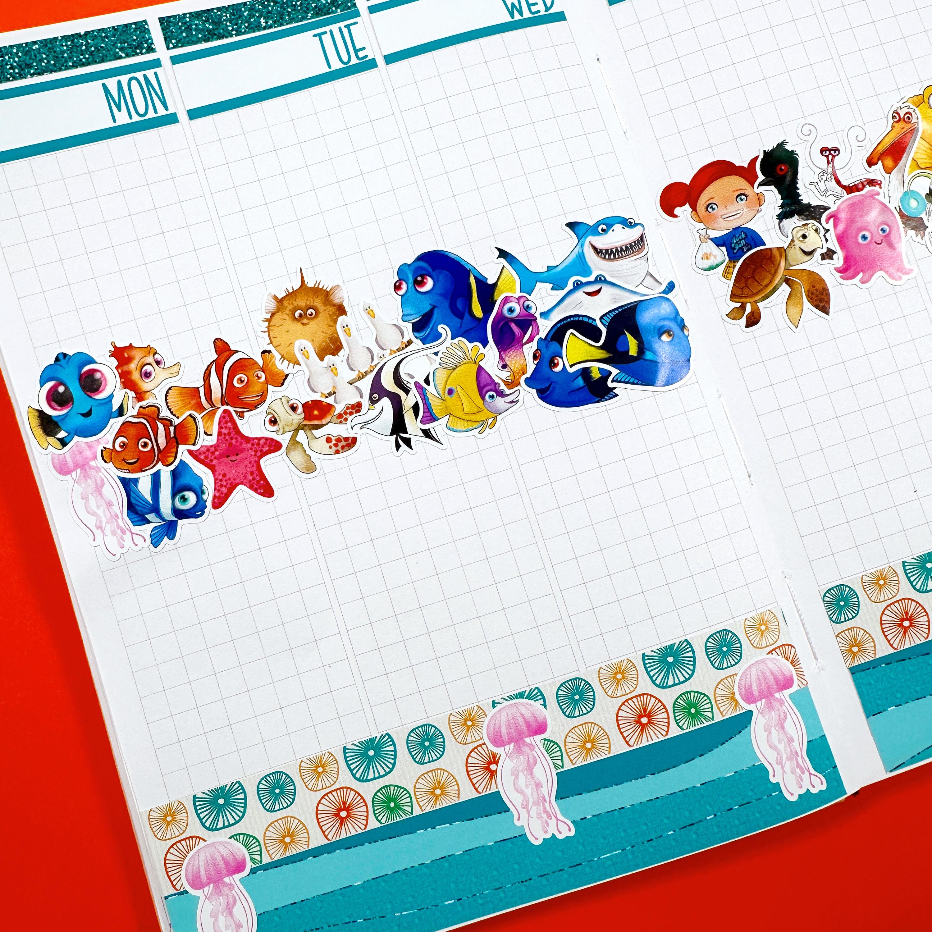 Sticker Sheet Big Blue World Stickers | Finding Nemo Gift Party Favors ...
