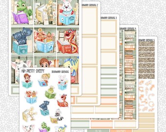 Planner Stickers Bookworm Sidekicks | Cozy Bookish Book-lover Weekly Planner Kit Functional Stickers Decorative Stickers Pretty Sheepy