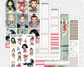 Planner Stickers Warrior Princess | Mulan Weekly Planner Kit Functional Stickers Decorative Stickers