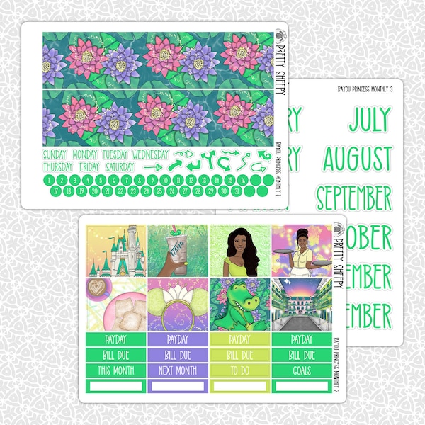 Bayou Princess Monthly Kit | Monthly Planner Stickers