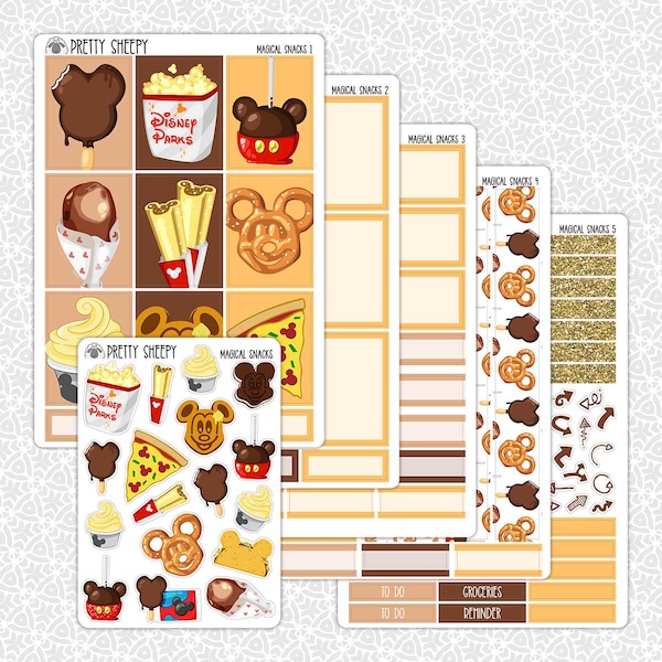 Planner Stickers Magical Snacks | Parks Weekly Planner Kit Functional Stickers Decorative Stickers