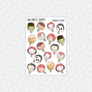 Horror Ice Cream Stickers | Halloween Gift Idea Party Favors Planner Planning Bullet Junk Journal Scrapbook