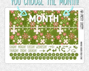 Monthly Planner Stickers Fresh Start Header | Monthly Kit for Erin Condren Planners Pick Any Month!
