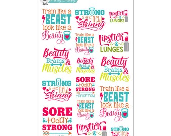 Workout Running Motivational Quotes 2- Fitness Weight-Loss Planner Stickers