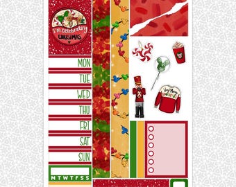 Planner Stickers Very Merry Christmas Sampler | Planning Bullet Junk Journal Scrapbook Kit