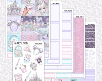 Pegatinas Pastel Magic Planner: Kit semanal de Disneyland