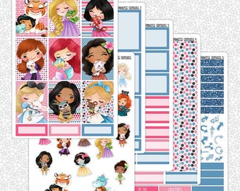 Planner Stickers Princess Sidekicks | Weekly Planner Kit Functional Stickers Decorative Stickers Pretty Sheepy