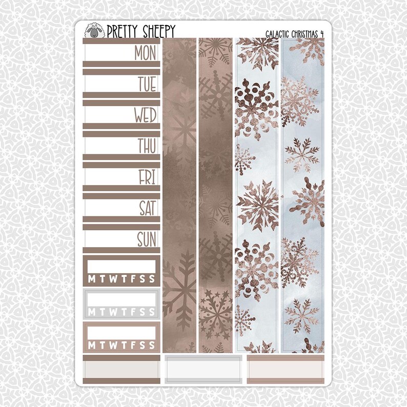 Planner Stickers Galactic Christmas Planner | Vertical Weekly Planner ...