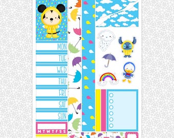 Planner Stickers April Showers Sampler | Planning Bullet Junk Journal Scrapbook Kit