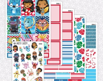 Planner Stickers Ohana | Lilo and Stitch Weekly Planner Kit Functional Stickers Decorative Stickers