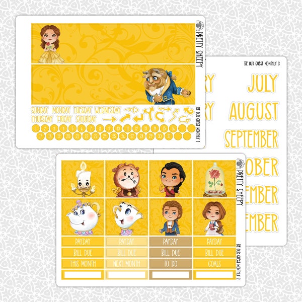 Be Our Guest Monthly Kit | Monthly Planner Stickers