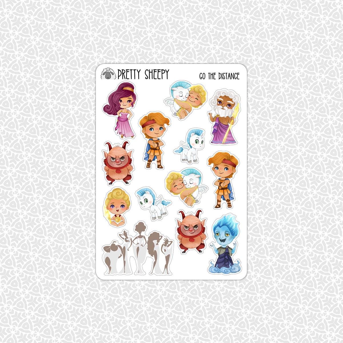 Hero Distance Sticker Sticker Sheet Go the Distance Stickers | Hercules Gift Party Favors ...