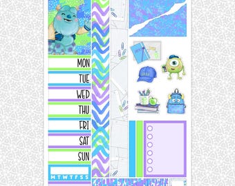 Planner Stickers Back to Scare School Sampler | Monsters Inc Planning Bullet Junk Journal Scrapbook Kit
