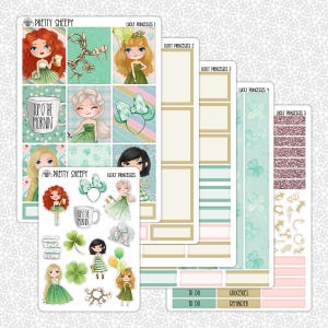 Lucky Princesses Planner Stickers St. Patrick&#39;s Day Disney Planner Stickers Pretty Sheepy