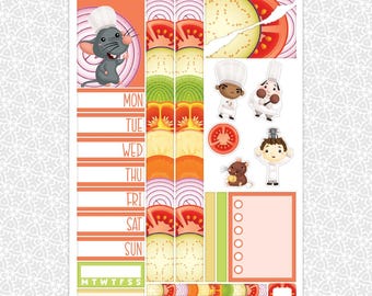 Planner Stickers Anyone Can Cook Sampler | Ratatouille Planning Bullet Junk Journal Scrapbook Kit
