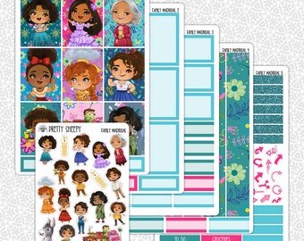 Planner Stickers Family Madrigal | Encanto Vertical Weekly Planner Kit Functional Stickers Decorative Stickers