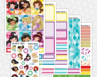 Planner Stickers Mermazing Princesses | Weekly Planning Kit Functional Stickers Decorative Stickers Pretty Sheepy