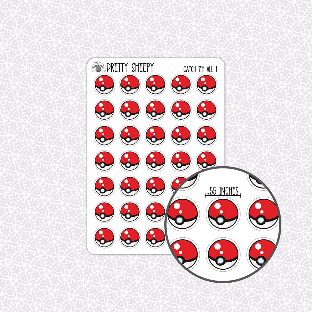 Sticker Sheet Catch 'em All Stickers | Anime Stickers Video Game Gift ...