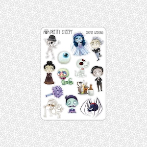 Corpse Wedding Stickers | Cute Halloween Gift Idea Party Favors Planner Planning Bullet Junk Journal Scrapbook Stocking Stuffer