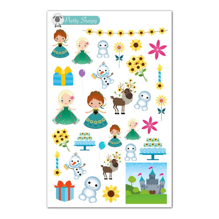Frozen Fever Friends Stickers Disney Planner Stickers Etsy