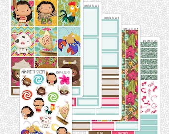 Planner Stickers How Far I'll Go | Moana Weekly Planner Kit Functional Stickers Decorative Stickers