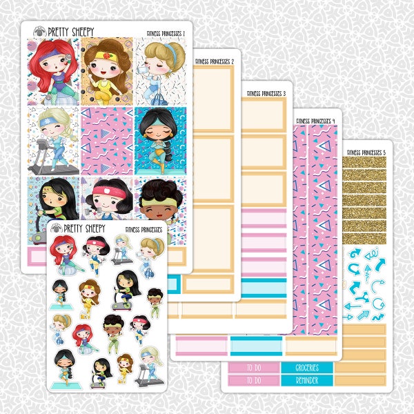 Fitness Princesses Planner Stickers