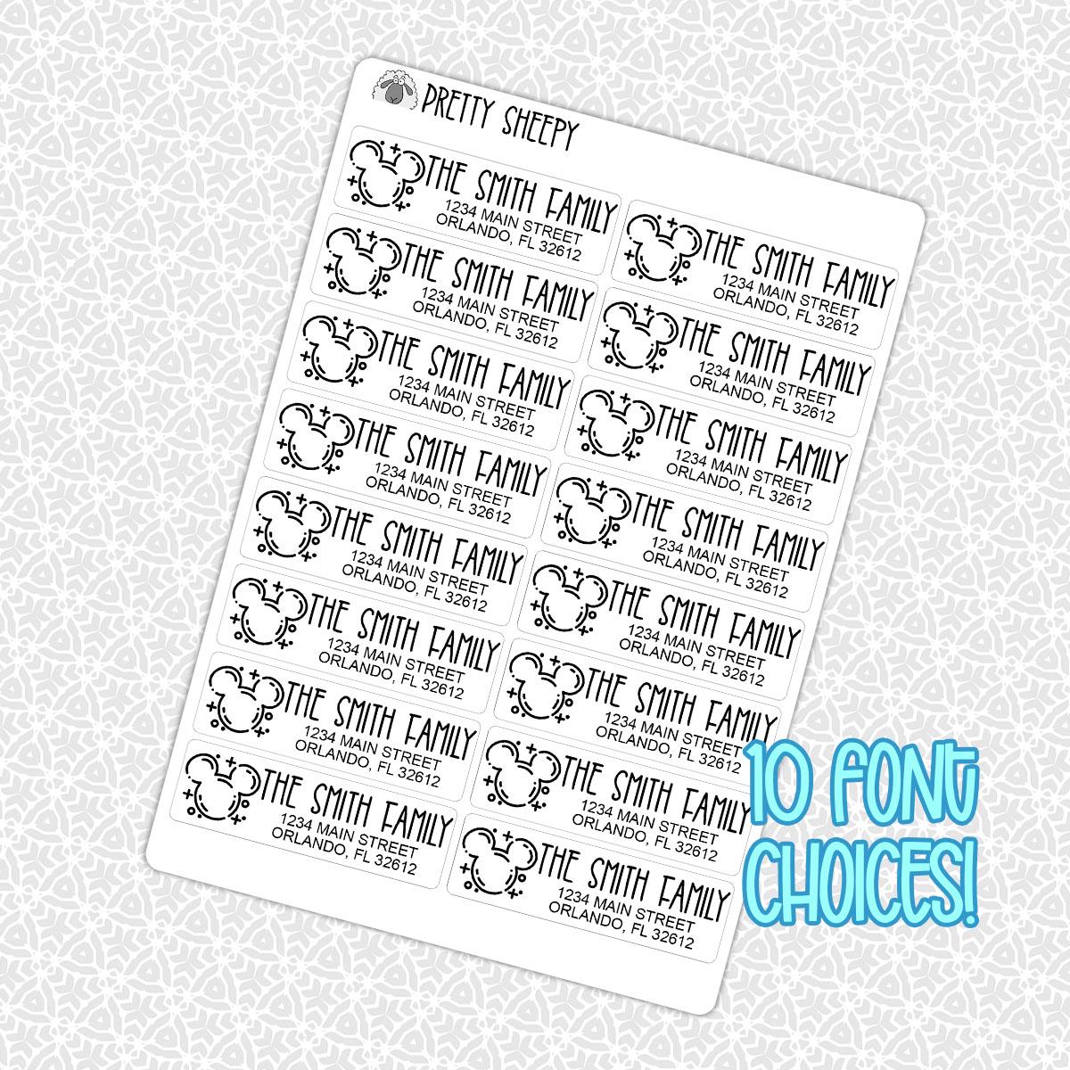 Address Labels PERSONALIZED Magical Mouse Outline | Mickey Custom ...