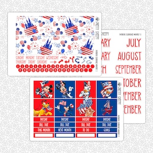 Patriotic Clubhouse Monthly Kit | Monthly Planner Stickers