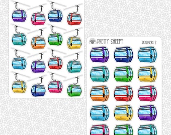 Sticker Sheet Skyliner Stickers | WDW Transportation Disney Gift Party Favors Planner Planning Bullet Junk Journal Scrapbook