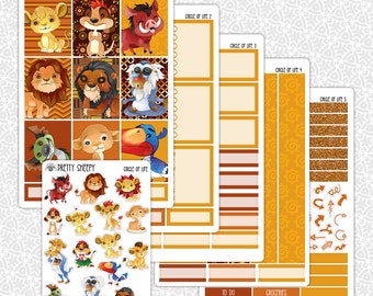 Pegatinas de planificador Círculo de la vida / Kit de planificación semanal del Rey León Pegatinas funcionales Pegatinas decorativas