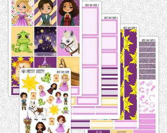 Planner Stickers Best Day Ever | Tangled Rapunzel Weekly Planner Kit Functional Stickers Decorative Stickers