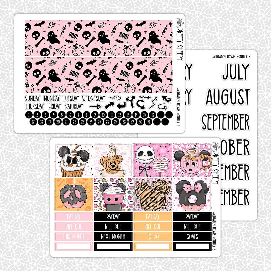 Halloween Treats Monthly Kit | MNSSHP Disney Monthly Planner Stickers ...