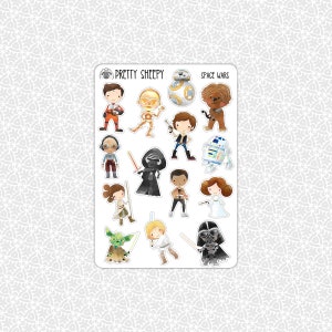 Space Wars Stickers  Planning Bullet Journal Scrapbook Pretty Sheepy
