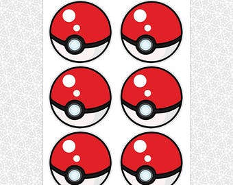 Sticker Sheet Catch 'em All Stickers | NOW IN 2 SIZES! Anime Video Game Gift Party Favors Invitation Envelope Seals Pretty Sheepy