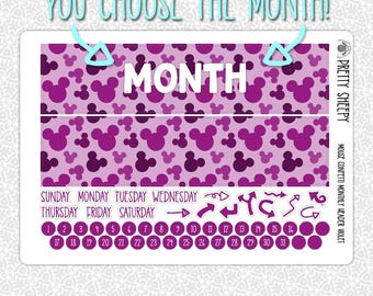 Monthly Planner Stickers Violet Mouse Confetti Header | Monthly Kit for Erin Condren Planners Pick Any Month!
