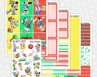 Planner Stickers Magical Schoolhouse | Back to School Stickers Teacher Planner Weekly Planner Kit Functional Stickers Decorative Stickers