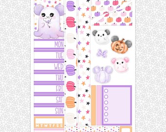 Planner Stickers Cute & Spooky Sampler | Halloween Planning Bullet Junk Journal Scrapbook Kit