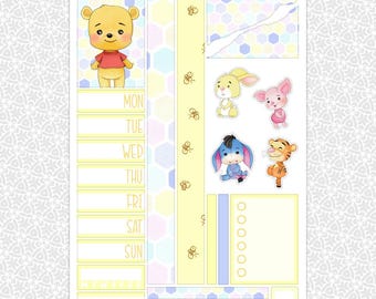 Planner Stickers Hundred Acre Wood Sampler | Pooh Planning Bullet Junk Journal Scrapbook Kit