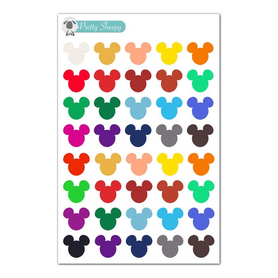 Mickey Head Stickers Etsy