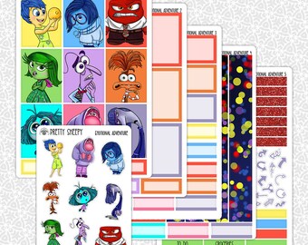 Planner Stickers Emotional Adventure | Inside Out Vertical Weekly Planner Kit Functional Stickers Decorative