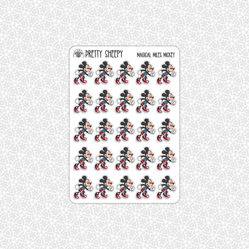 Sticker Sheet Magical Miles Stickers | Rungoals Workout Disney Gift ...