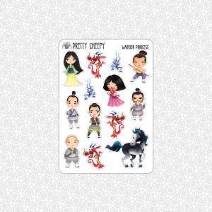 Warrior Princess Stickers Disney Planner Mulan Planning Bullet Journal Scrapbook Pretty Sheepy