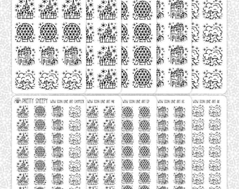 Sticker Sheet WDW Magical Line Icons Stickers | Disney Park Trip Vacation Planner Planning Bullet Junk Journal Scrapbook