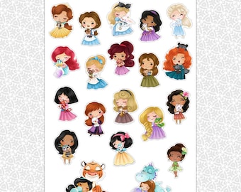 Sticker Sheet Princess Sidekicks Stickers | Gift Planner Planning Bullet Journal Junk Journal Scrapbook Pretty Sheepy