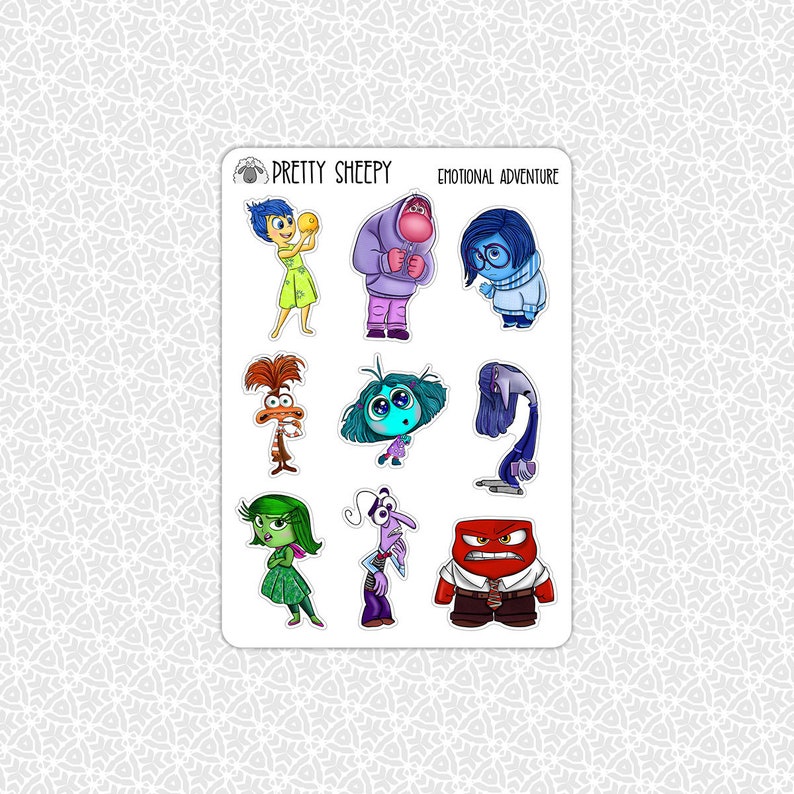 Sticker Sheet Emotional Adventure Stickers | Inside Out Gift Party ...