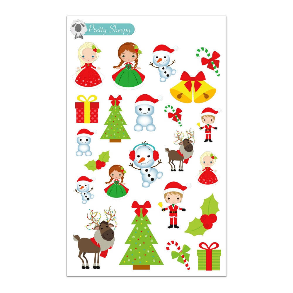 Frozen Christmas Stickers Disney Planner Stickers | Etsy